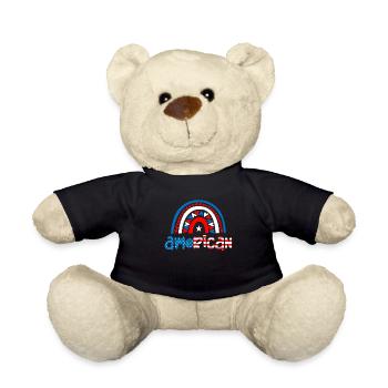 America, American Patriot Star-Spangled Banner - Teddy Bear - black - Front