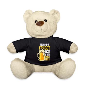 Bier Trinken, Party Bier Saufen - Teddy - Schwarz - Vorne