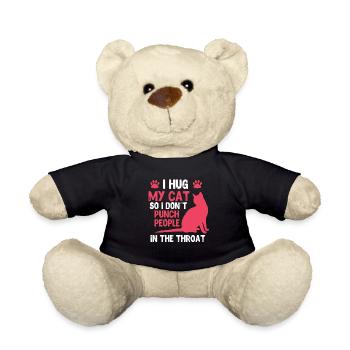 Je serre mon chat dans mes bras pour ne pas avoir de gens - Nounours - noir - Devant