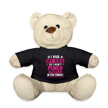 Je serre mon chien dans mes bras pour ne pas avoir de gens - Nounours - noir - Devant