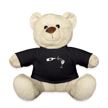 Wine lovers, red wine drinkers - Teddy Bear - black - Front