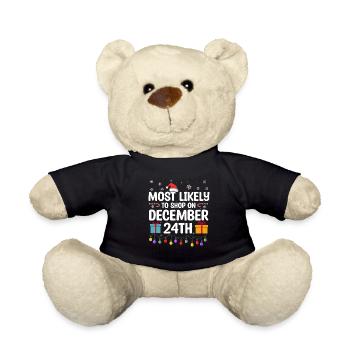 Christmas Quote, Funny Christmas Quote - Teddy Bear - black - Front