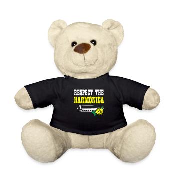 Harmonica player, Harmonica music - Teddy Bear - black - Front