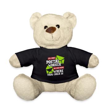 Postal worker, postal worker, postman - Teddy Bear - black - Front