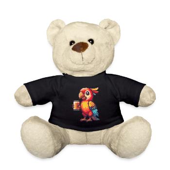Papagai Pixel Bier - Teddy - Schwarz - Vorne