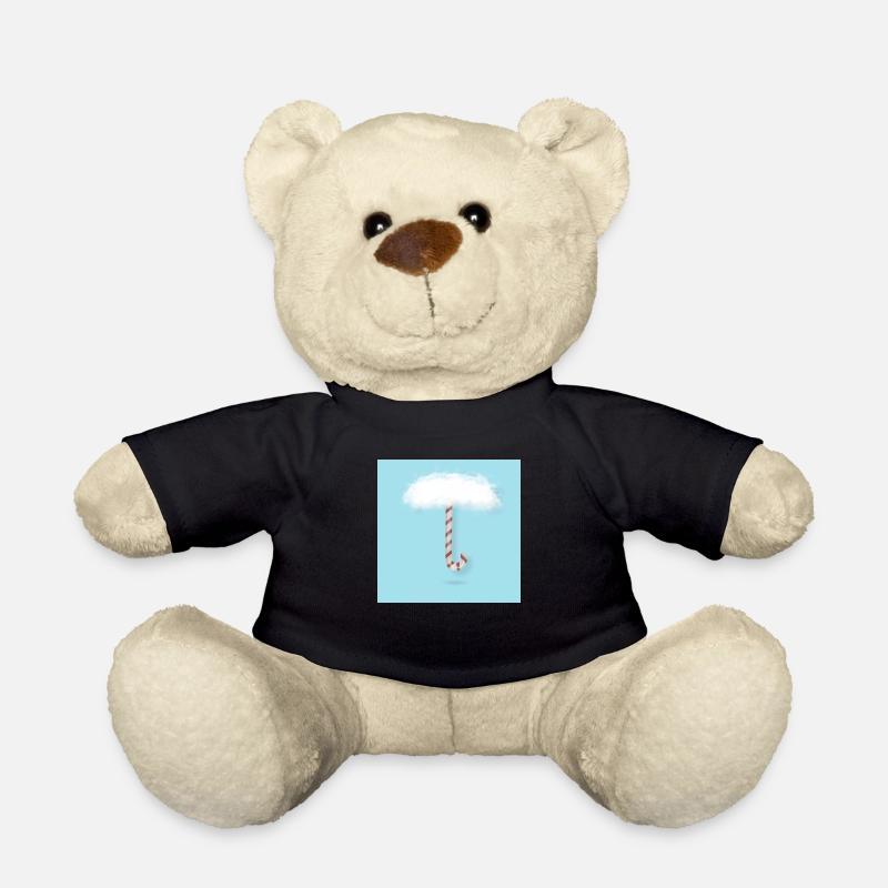 Canne de Noël avec des nuages - Nounours - noir