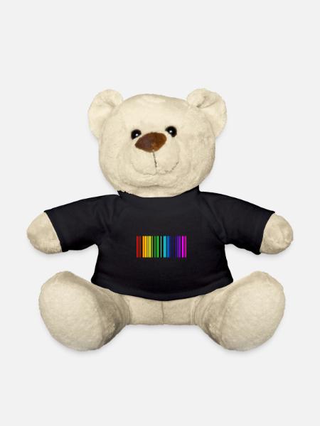 Rainbow barcode colorful gift idea - Teddy Bear - black