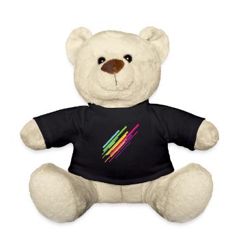 Rainbow lines colorful color gift idea kusnt - Teddy Bear - black - Front