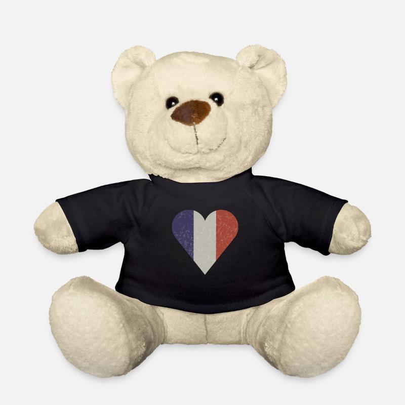 Herz Frankreich vintage - Teddy - Schwarz