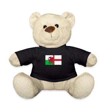 England and Wales English Welsh flag - Teddy Bear - black - Front