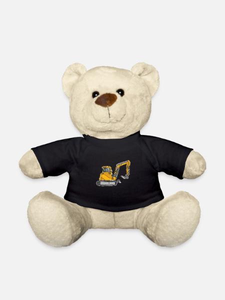 Yellow digger / excavators - Teddy Bear - black