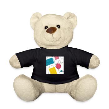Colors shapes abstract - Teddy Bear - black - Front