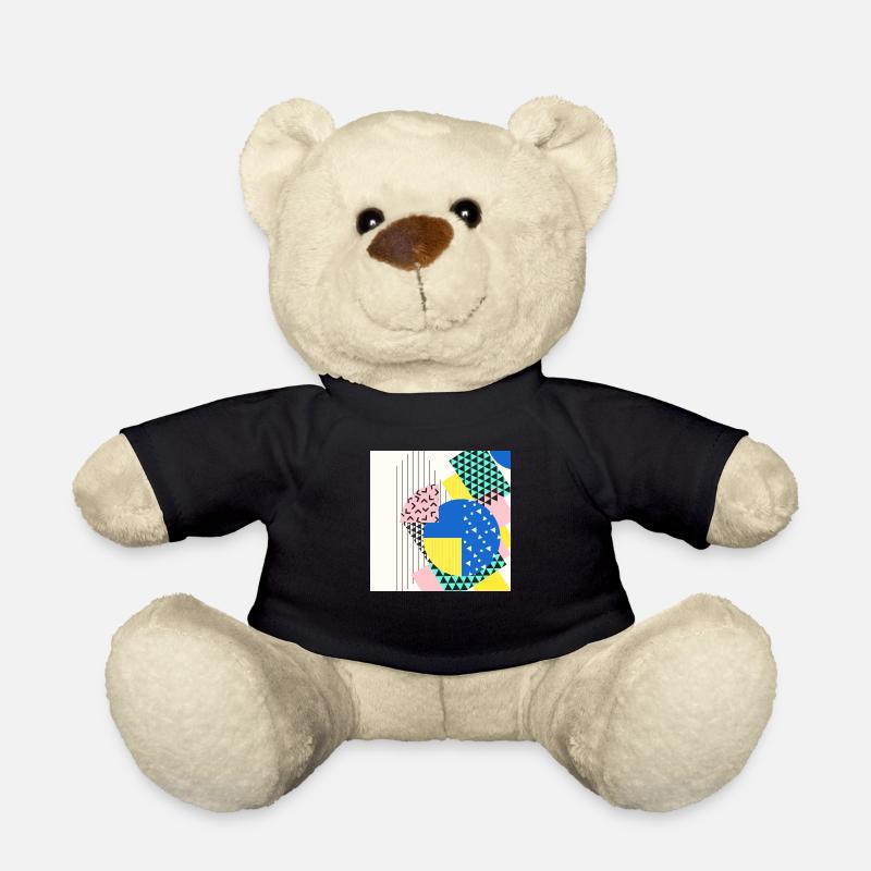Retro Vintage Shapes Abstract - Teddy Bear - black