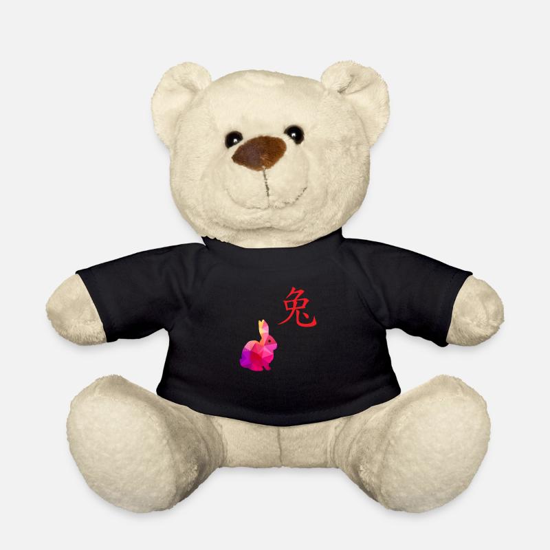 Chinesisches Sternzeichen Hase - Geschenkidee - Teddy - Schwarz