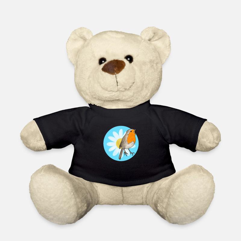 Rotkehlchen und Margerite - Teddy - Schwarz