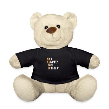 Dreißigster Geburtstag lustiger Spruch 30 fun - Teddy - Schwarz - Vorne