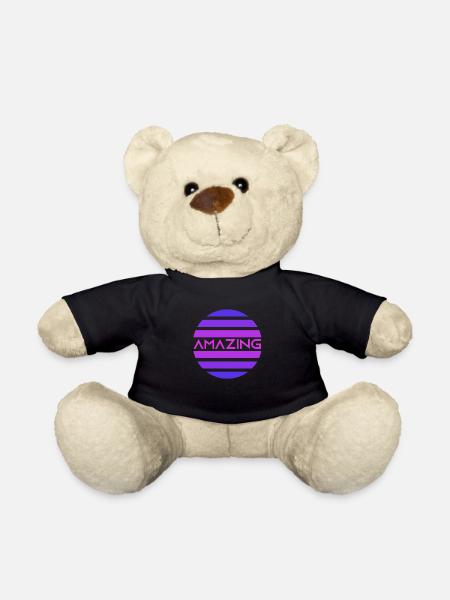amazing blacklight circle retro future - Teddy Bear - black