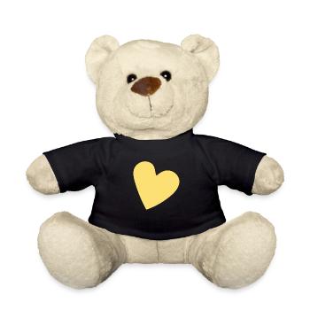 Yellow heart - Teddy Bear - black - Front