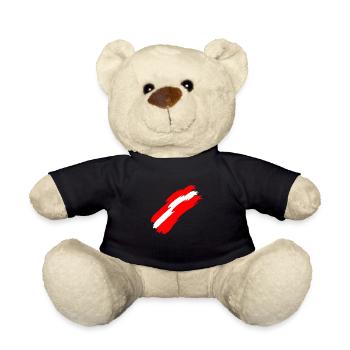Austria flag colors - Teddy Bear - black - Front