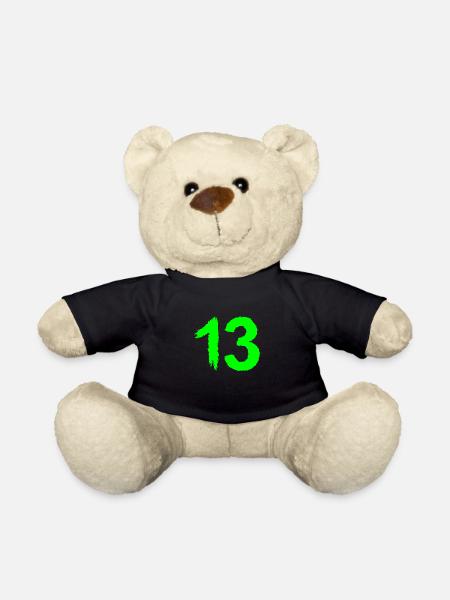 Zahl 13 Lieblingszahl Bürste - Teddy - Schwarz