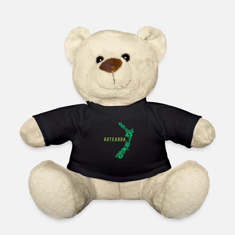 Neuseeland Karte Aotearoa Kiwis Geschenkidee - Teddy - Schwarz