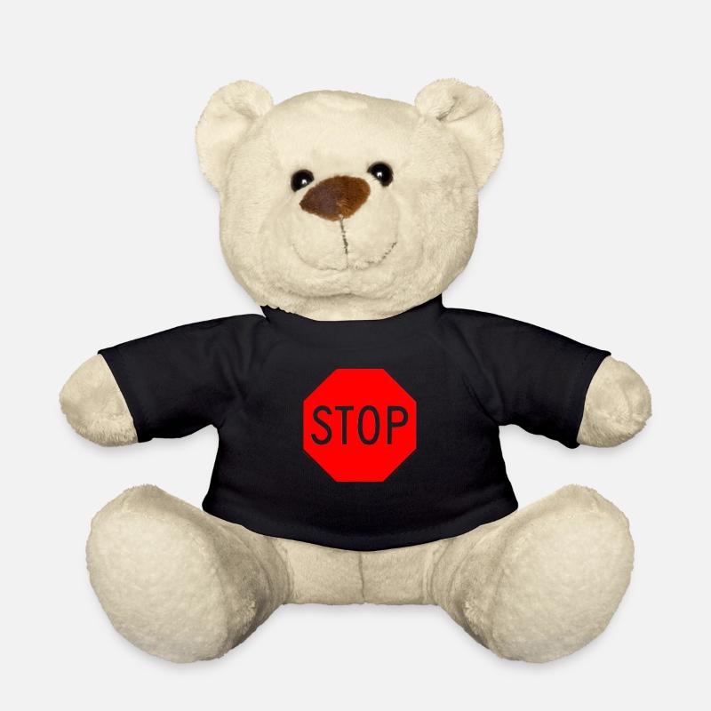 Panneau d'arrêt panneau d'arrêt - Nounours - noir