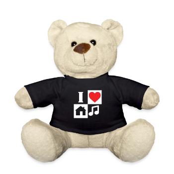 J'aime la musique House - Nounours - noir - Devant