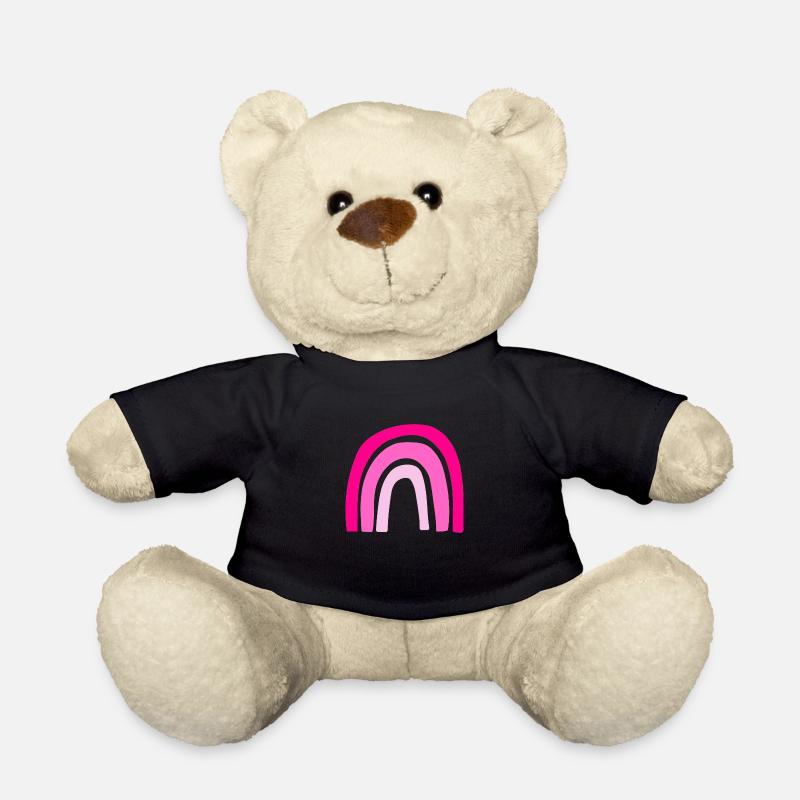 Pink rainbow - Teddy Bear - black