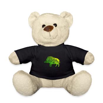 Keltisches Symbol Wildschwein Keltische Knoten - Teddy - Schwarz - Vorne