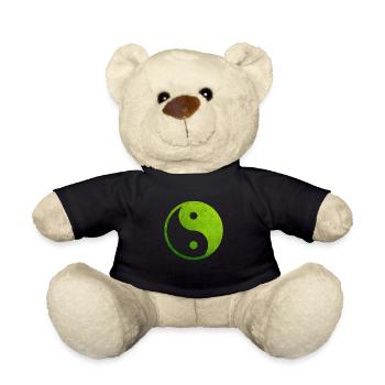 Green Yin Yang, Yin Yang Symbol, Yin Yang Taoism - Teddy Bear - black - Front