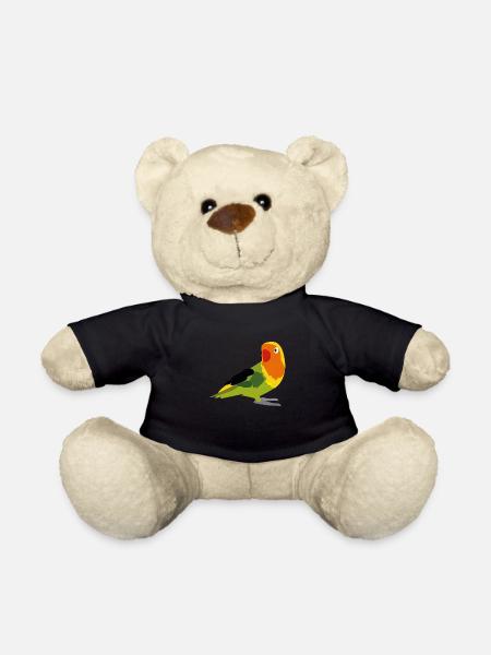 Parrot yellow, green & orange - Teddy Bear - black