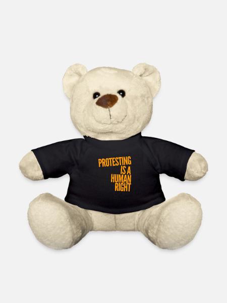 Protesting is a human right - Teddy Bear - black
