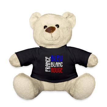 France bleu blanc rouge drapeau national - Nounours - noir - Devant