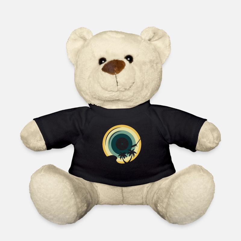 Vinyl Record Summer Sun Vibes Retro Sunset - Teddy Bear - black