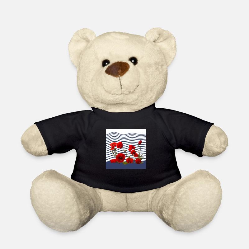 poppy and seaside sea wave - Teddy Bear - black