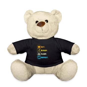 eat sleep rugby repeat - Teddy Bear - black - Front
