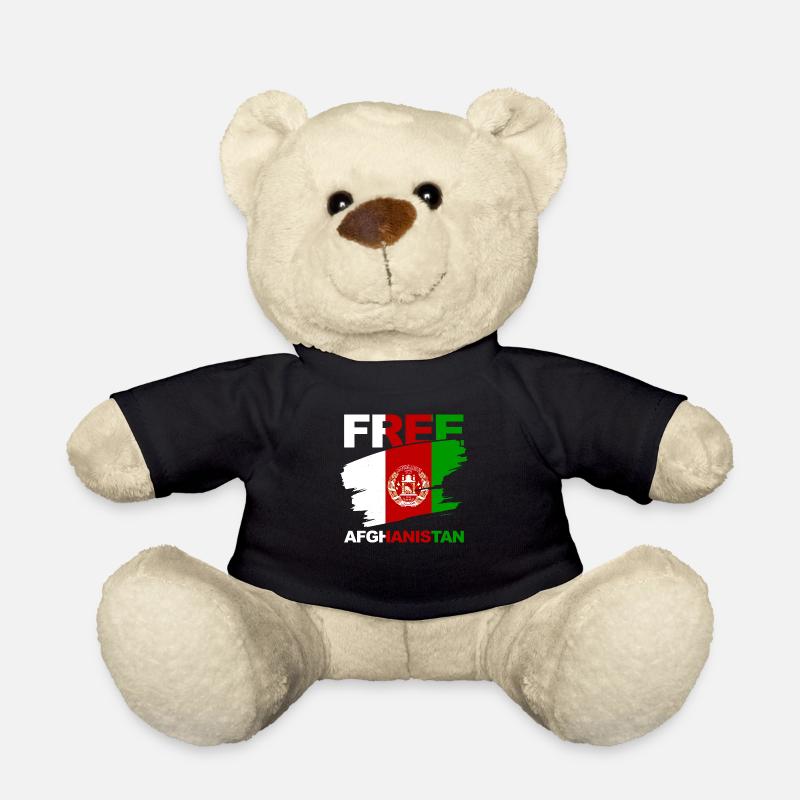 Afghanistan libre avec drapeau afghan - Nounours - noir