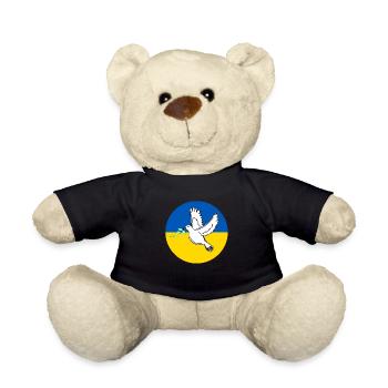 Ukraine Flag with peace dove - Teddy - Schwarz - Vorne