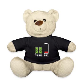 Dad Twins Battery Energy Power - Teddy Bear - black - Front