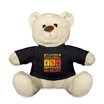 Pickleball Grandpa Pickleball Player - Teddy Bear - black - Front