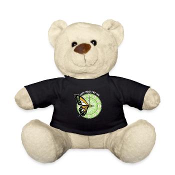 Schmetterling Blume Motivationsspruch Spruch Frau - Teddy - Schwarz - Vorne