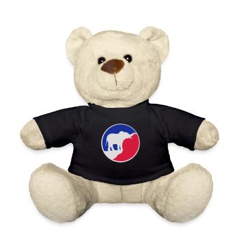 Elephant Silhouette Cliff Moon - Teddy Bear - black - Front