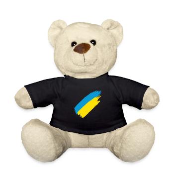 Ukraine Flagge Fan T-shirt - Teddy - Schwarz - Vorne
