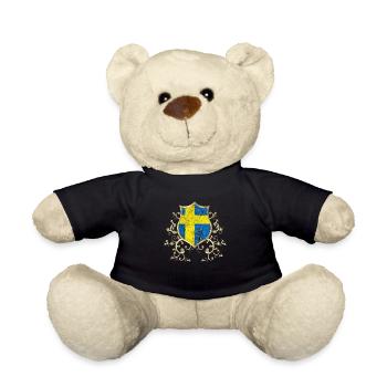 Sweden Sweden Viking Nordic Scandinavia Midsummer - Teddy Bear - black - Front