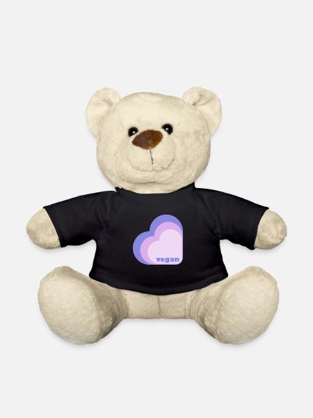 Vegan Lilac Heart - Teddy Bear - black