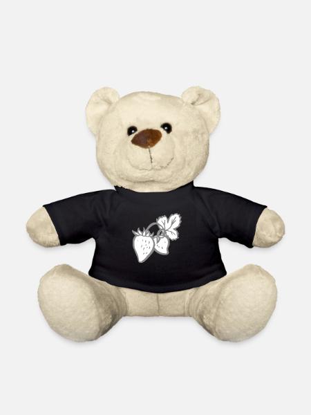 Strawberries Fruits Funny gift idea Fruit growing - Teddy Bear - black