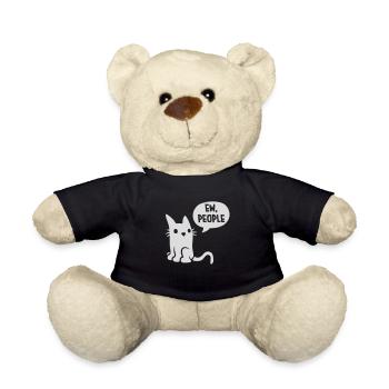 Comic cat ew people - Teddy Bear - black - Front