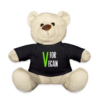 V for Vegan - Nounours - noir - Devant