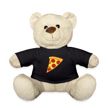 Pizza Slice Pizza Baker Pizza Food Idée cadeau - Nounours - noir - Devant