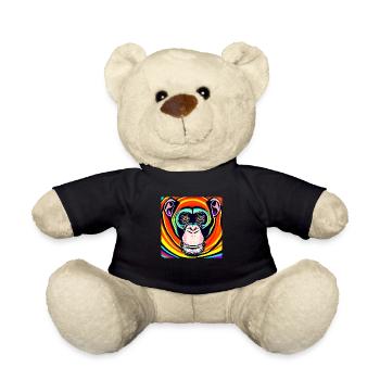 Illustration of a portrait of a chimpanzee - Teddy Bear - black - Front